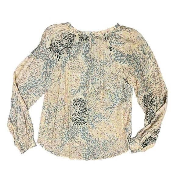 Tasseled Drawstring Bishop SleeveTop Blouse Teardrop Large Lightweight V Neck - Picture 3 of 12